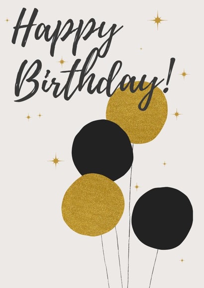 Gold balloons birthday card created by Levi & Mabel