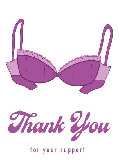 Thank You Bras Thank You Card 18029 created by Alice Johnson Designs