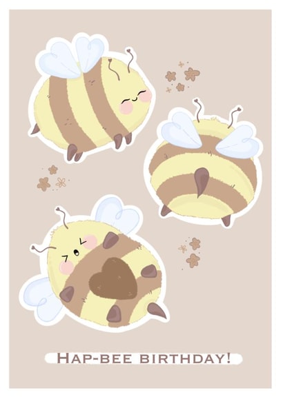 bee pun Card 42021 created by Fikaa Illustrations 