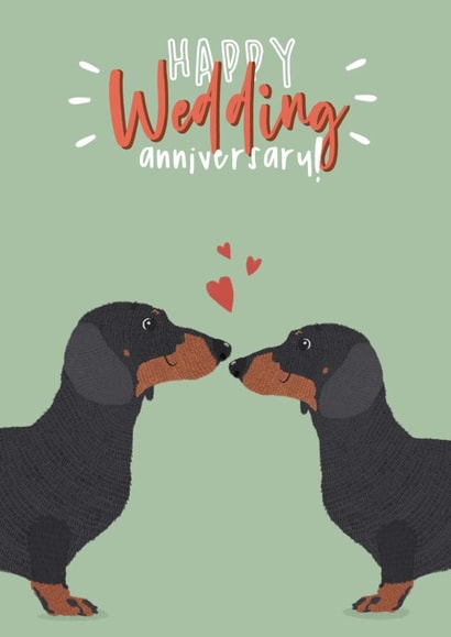 Sausage dog dachshund Anniversary Card 17761 created by Lily and Daisy