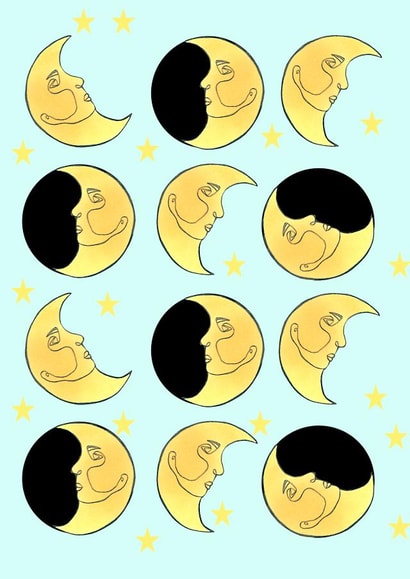 moon stars Birthday Card 19065 created by Kimi San Bhopal