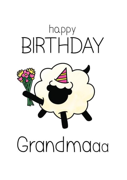 Flowers for Grandmaaa sheep birthday card created by Bev O'Connor || @oconnordesign