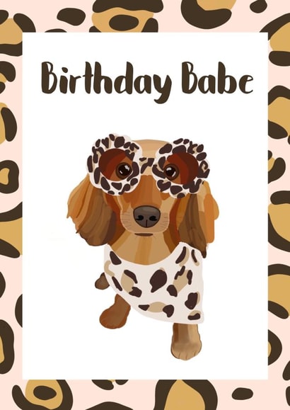 Dachshund sausage dog Birthday Card 18085 created by Sarah Stephenson