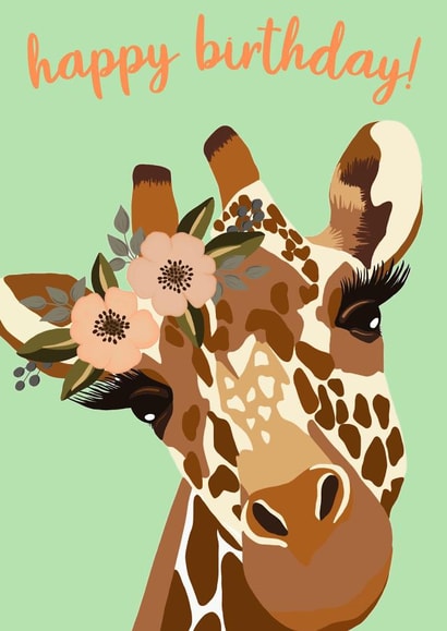 Giraffe birthday Birthday Card 17167 created by Hannah Wright