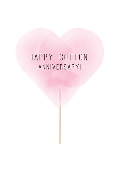 Pretty Cotton Candy Anniversary Card - Happy Cotton Anniversary created by Gillian Panter