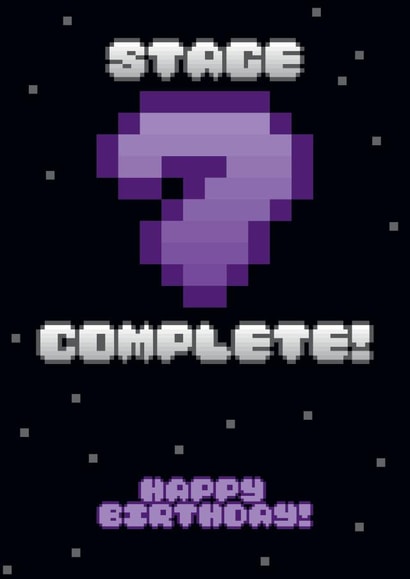 Stage 7 cleared! Celebrate a birthday with retro pixels and space adventure. created by Fatchair Print
