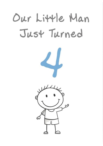 Cute Birthday Card - Little Man - 4th created by @MisterDave