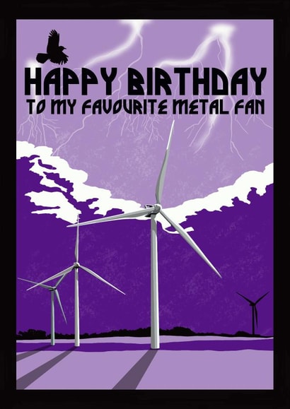 Heavy Metal Fan Birthday Card created by @katiehounsomeillustrator