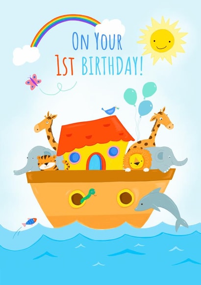 Children's 1st Birthday Noah's Ark card created by Dale Simpson