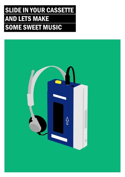 cassette make sweet music Anniversary Card 41011 created by The Little Willow Creative