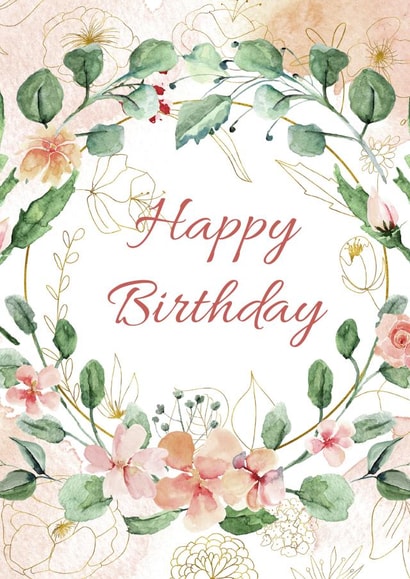 floral wreath Birthday Card 18742 created by Georgia White