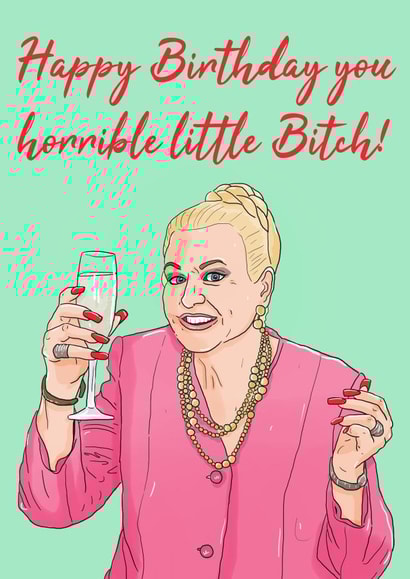 Kim Woodburn funny Birthday Card 18653 created by The Queer Store