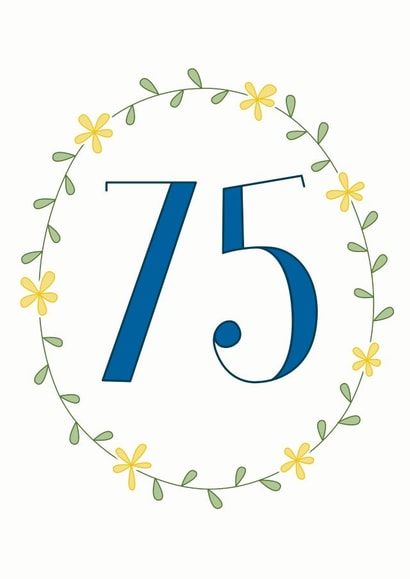 Classic Birthday Card - 75th - Flowers created by Sweetpea Print Design