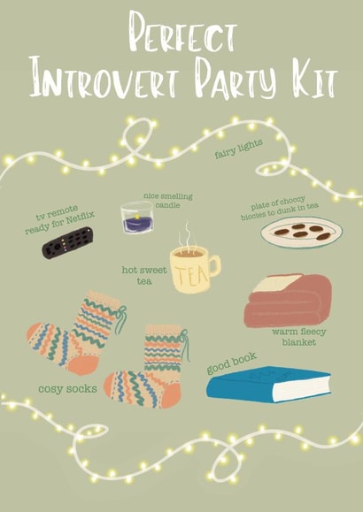 introvert party Birthday Card 19275 created by Rebecca Webb Illustration