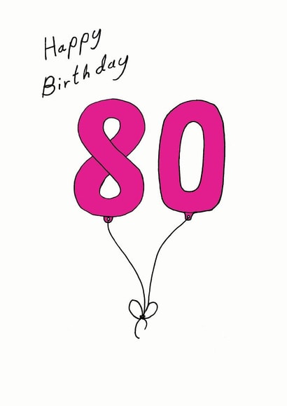 80 80th Birthday Card 7086 created by A Ray of Sunshine Cards