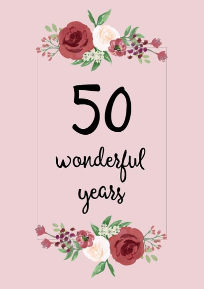 50th 50 Anniversary Card 15962 created by Pippin Prints