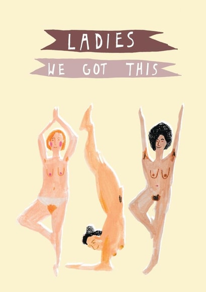 yoga feminist Love & Friendship Card 17282 created by Heather More Illustration