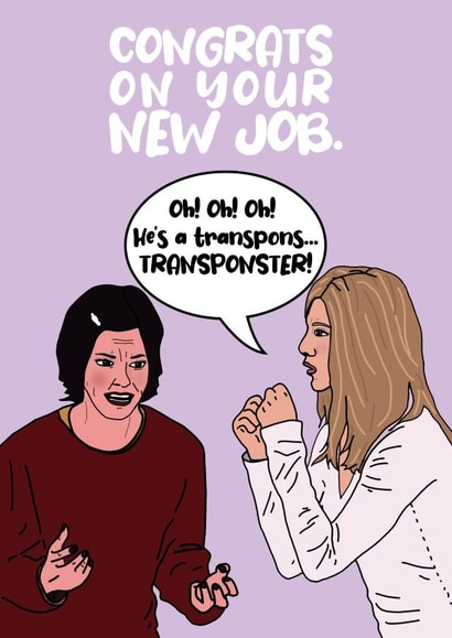 Friends Monica and Rachel New Job Card created by Charles Makes