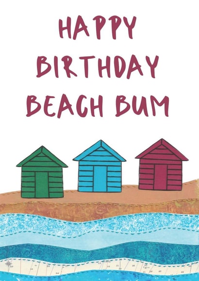 Classic Birthday Card - Beach Bum - Huts created by NaviStitch