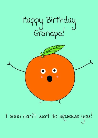 orange squeeze Birthday Card 17043 created by Kewl cards