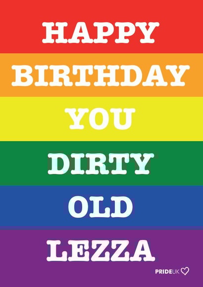 Funny affectionate LGBT Lezza Card created by Pride Cards UK