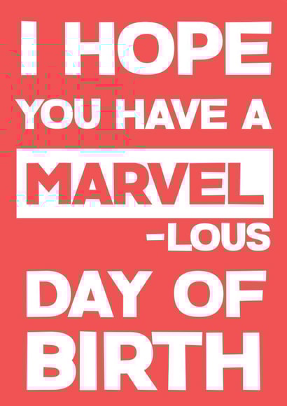 marvel marvellous Birthday Card 19161 created by Vale Designs