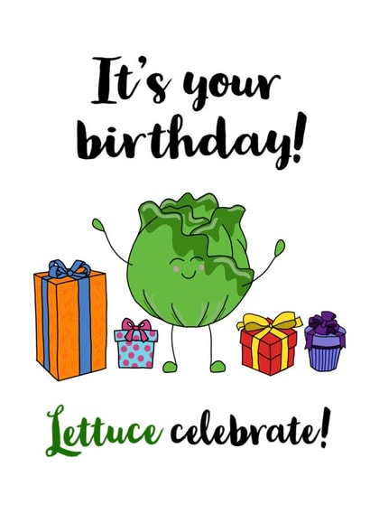 Lettuce Vegetable Birthday Card 11008 created by Meg Makes It