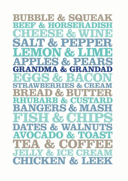 Grandma and grandad bacon and eggs Anniversary Card 13641 created by Rosie Robins