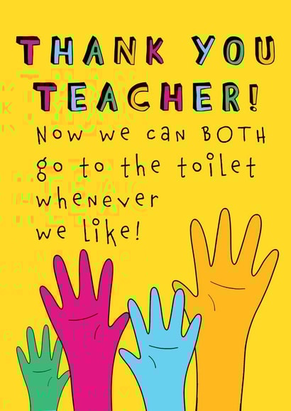 Thank You Teacher Toilet Card created by Embers and Ink