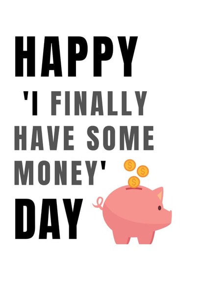 money piggybank Birthday Card 12385 created by Original Fox Cards