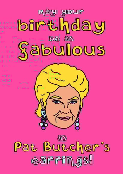 Pat Butcher birthday card created by The Kitschen Disco