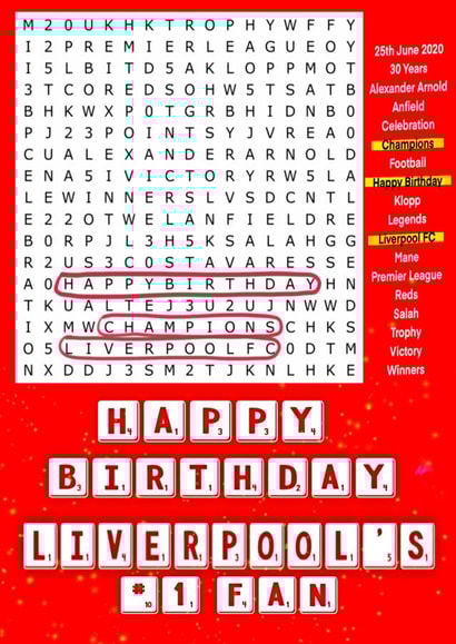 liverpool football Birthday Card 15434 created by Kerrylovescards