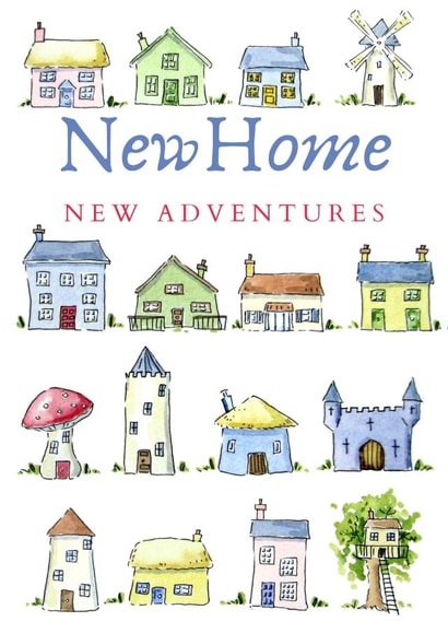 Cute New Home Card - Houses - Adventures - New Home New Adventures created by Kate Garrett
