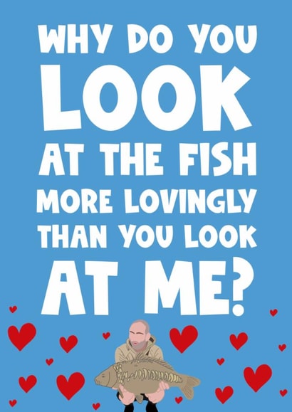 Send this funny card to that fish loving man in your life - birthday, valentines created by Naomi Park