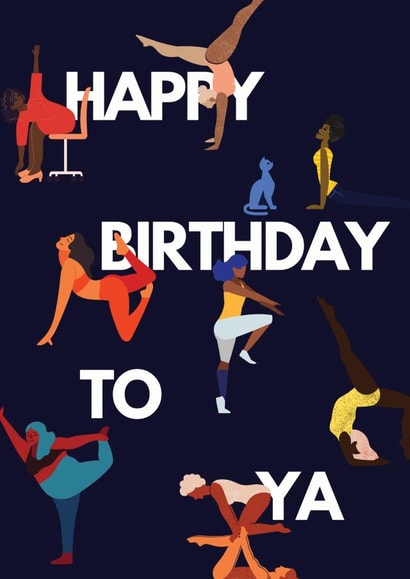 yoga exercise Birthday Card 19334 created by Nina Bombina
