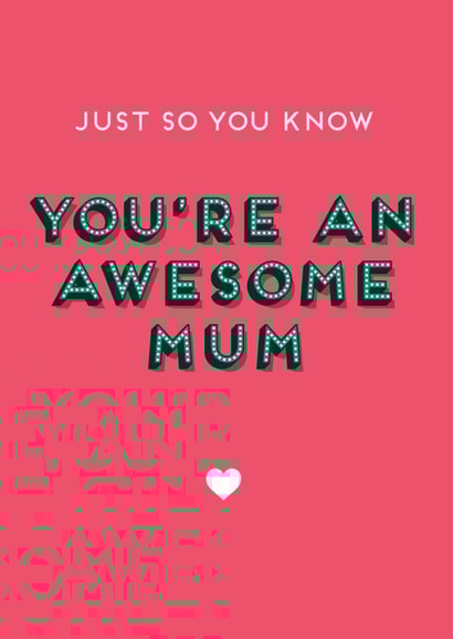 Awesome Mum Mother's Day / Birthday Card created by Jon Hall Design