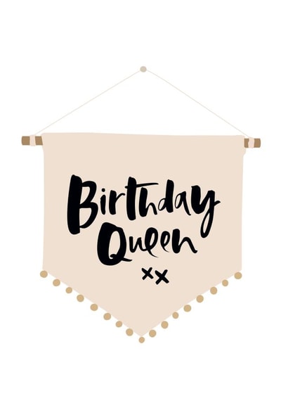 queen flag Birthday Card 10570 created by Too Wordy