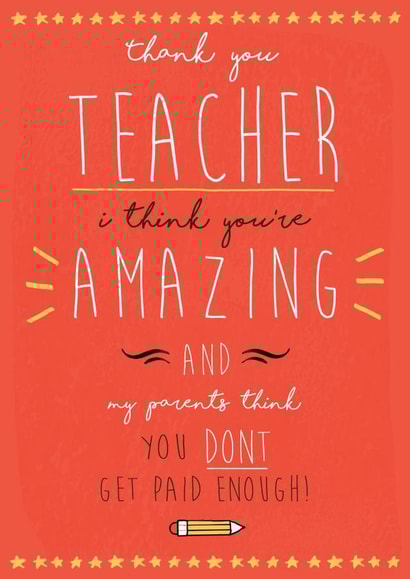 thank you teacher Thank You Card 17914 created by Jasperpie