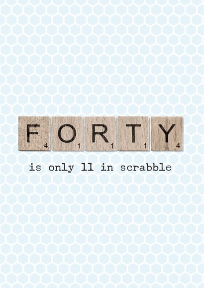 40th Birthday card (scrabble themed) created by The Grumpy Pug
