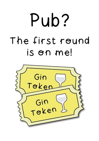 Pub gin Birthday Card 15860 created by Helen Bicknell