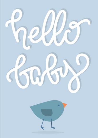 Hello baby boy New Baby Card 15502 created by Tee.Illustrations