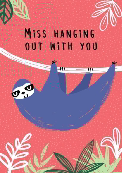 sloth miss you Love & Friendship Card 16456 created by Jessica Eyre