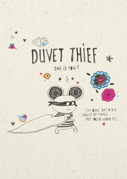 duvet thief love Anniversary Card 26017 created by Cathy Haworth