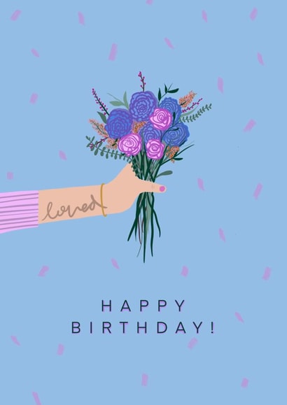 Wild flowers birthday card created by Elba Able