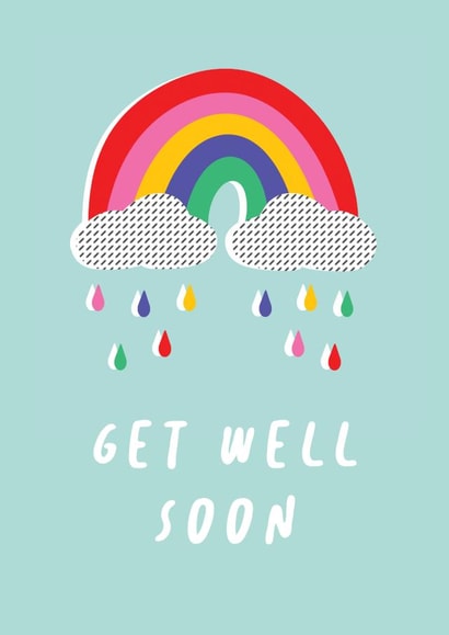 get well soon rain Get Well Card 16563 created by Poppy Jane Prints