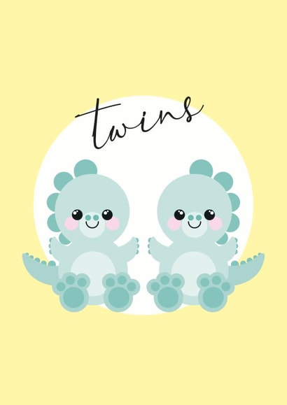 twins dinosaur New Baby Card 10490 created by Rulu