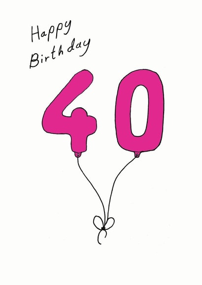 40th 40 Birthday Card 7107 created by A Ray of Sunshine Cards