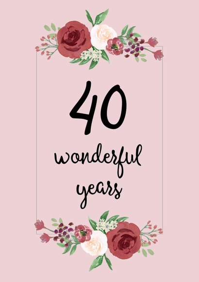 40 40th Anniversary Card 15963 created by Pippin Prints