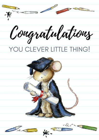 congratulations clever Graduation Card 16536 created by Kate Garrett