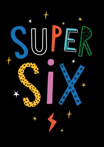 six 6 Birthday Card 16092 created by Dotty Black